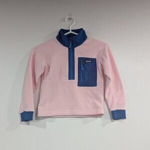 Patagonia Kids' Microdini 1/2-Zip Fleece Pullover Sweater Pink Teal Size XS